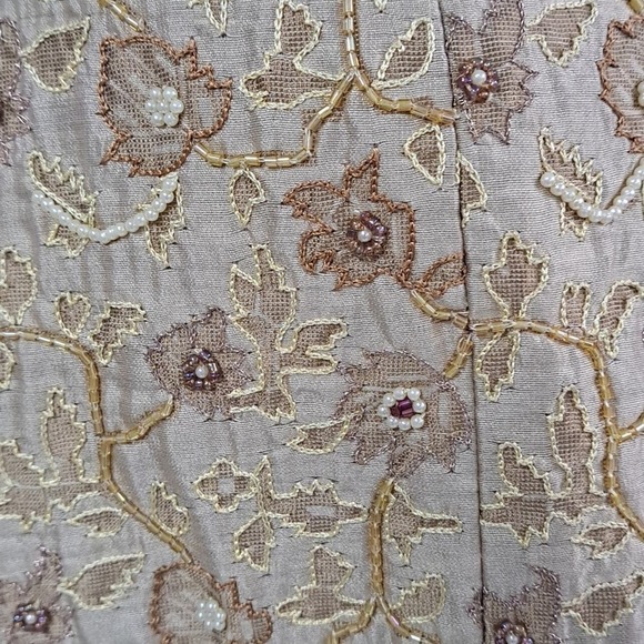Doncaster VTG Collection Gold Silk beaded jacket Plus size 18 - Picture 2 of 7